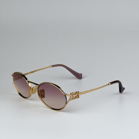 Miu Miu MU52YS 5AK06S BRAND NEW Sunglasses Gold Brown Gradient Violet Unisex main image 6